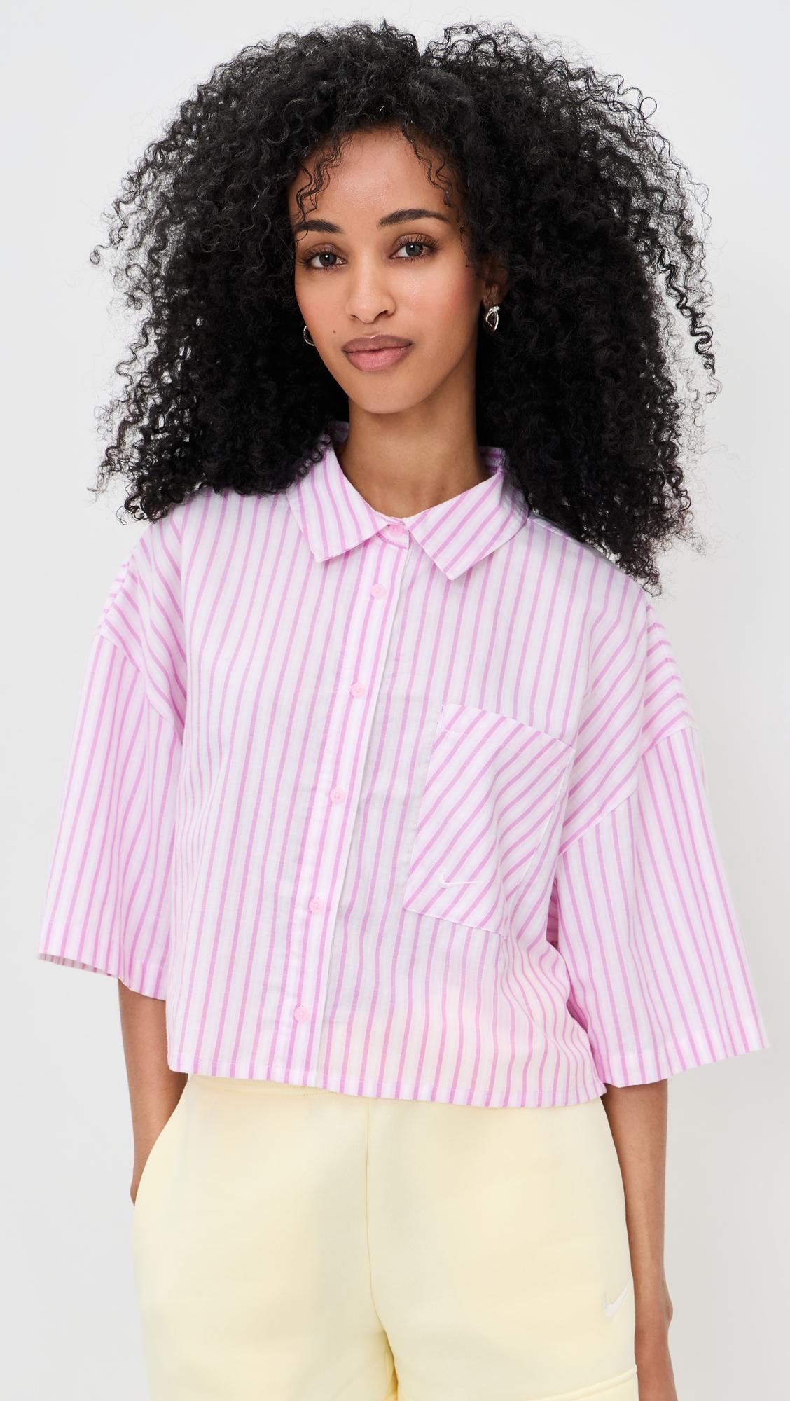 offline chill poplin stripe button down shirt