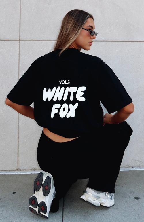 offstage back graphic oversized tee black