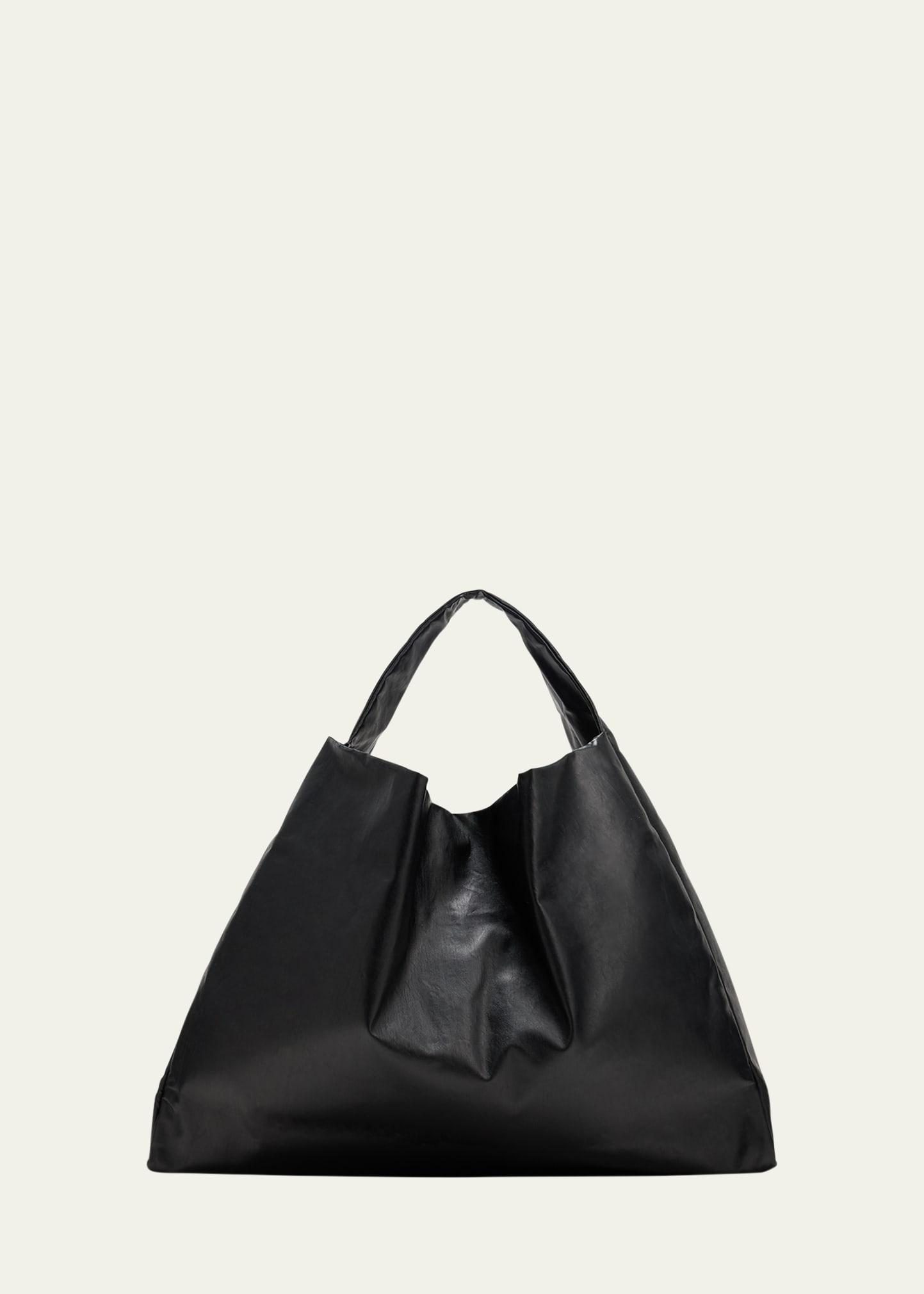 oil faux-leather shoulder bag