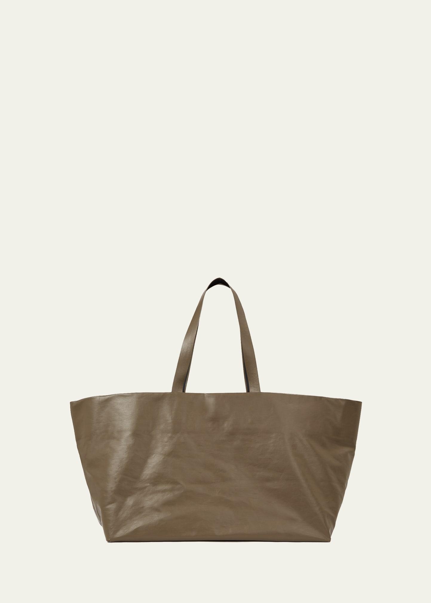 oil faux-leather tote bag