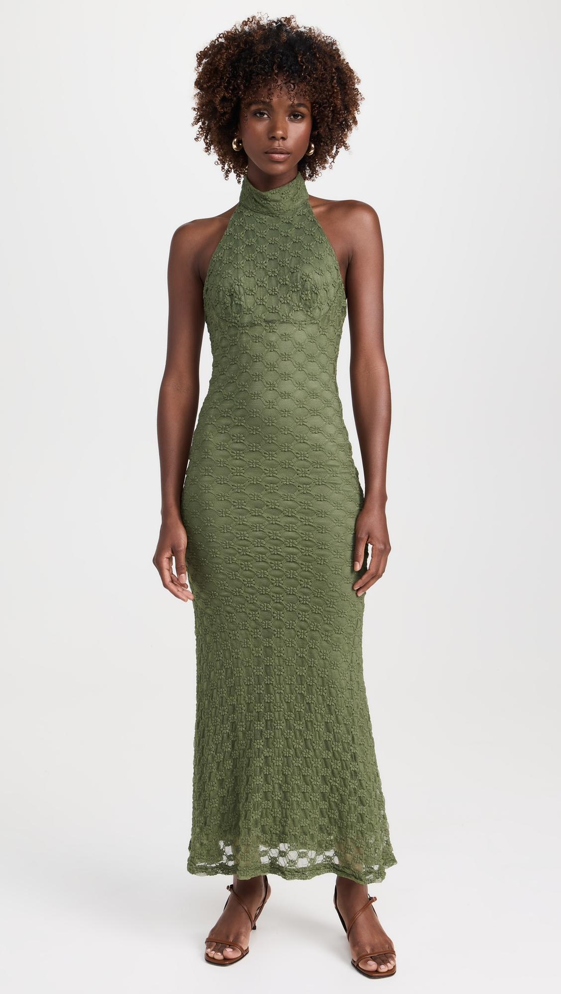 ola lace midi dress