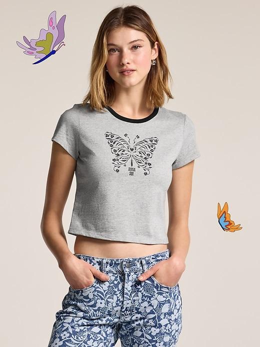 old navy x anna sui ringer tee