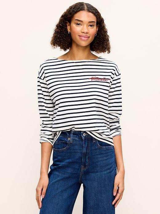 old navy x disney minnie mouse long-sleeve mariner t-shirt for women