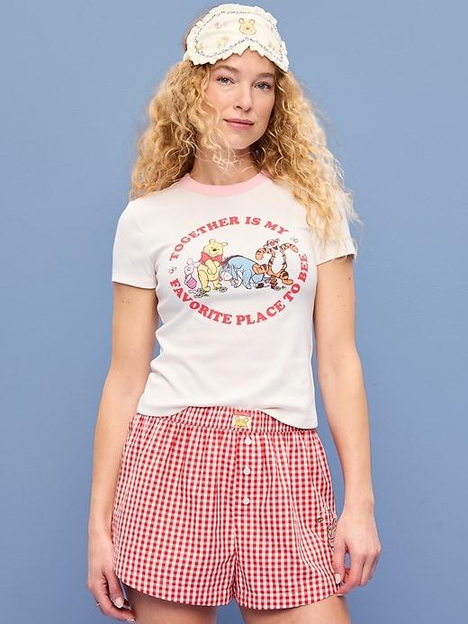 old navy x disney winnie the pooh snug ribbed t-shirt for women