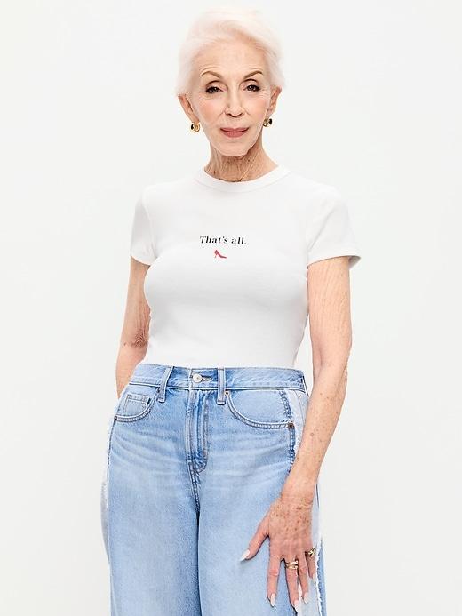 old navy x the devil wears prada snug crop t-shirt