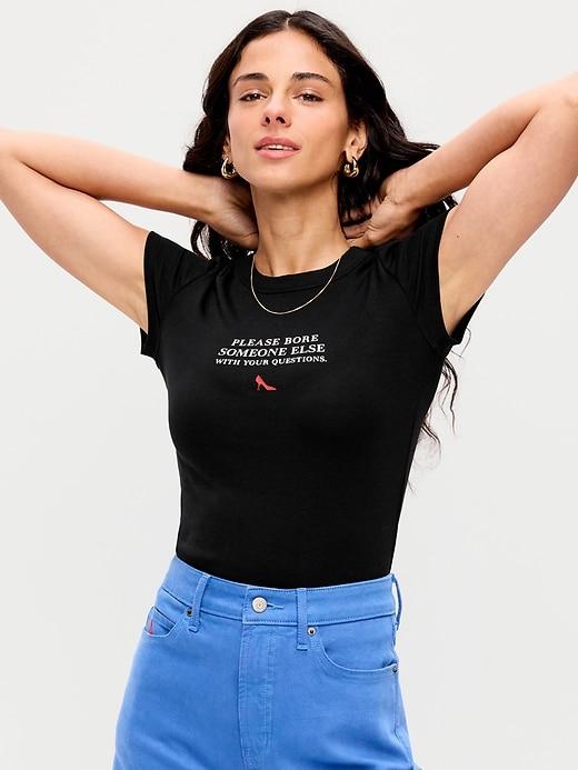 old navy x the devil wears prada snug crop t-shirt