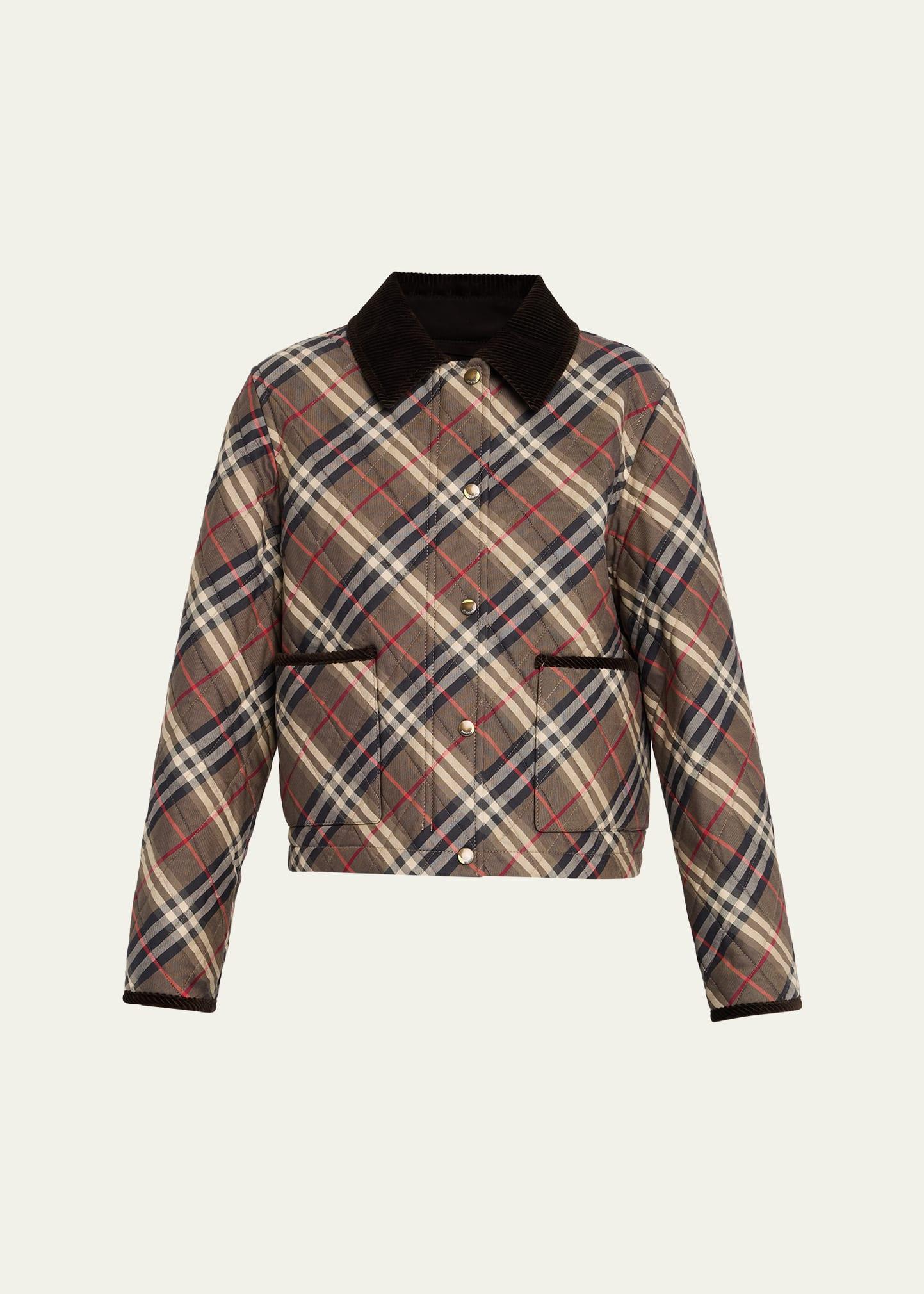 oldham check quilted barn jacket