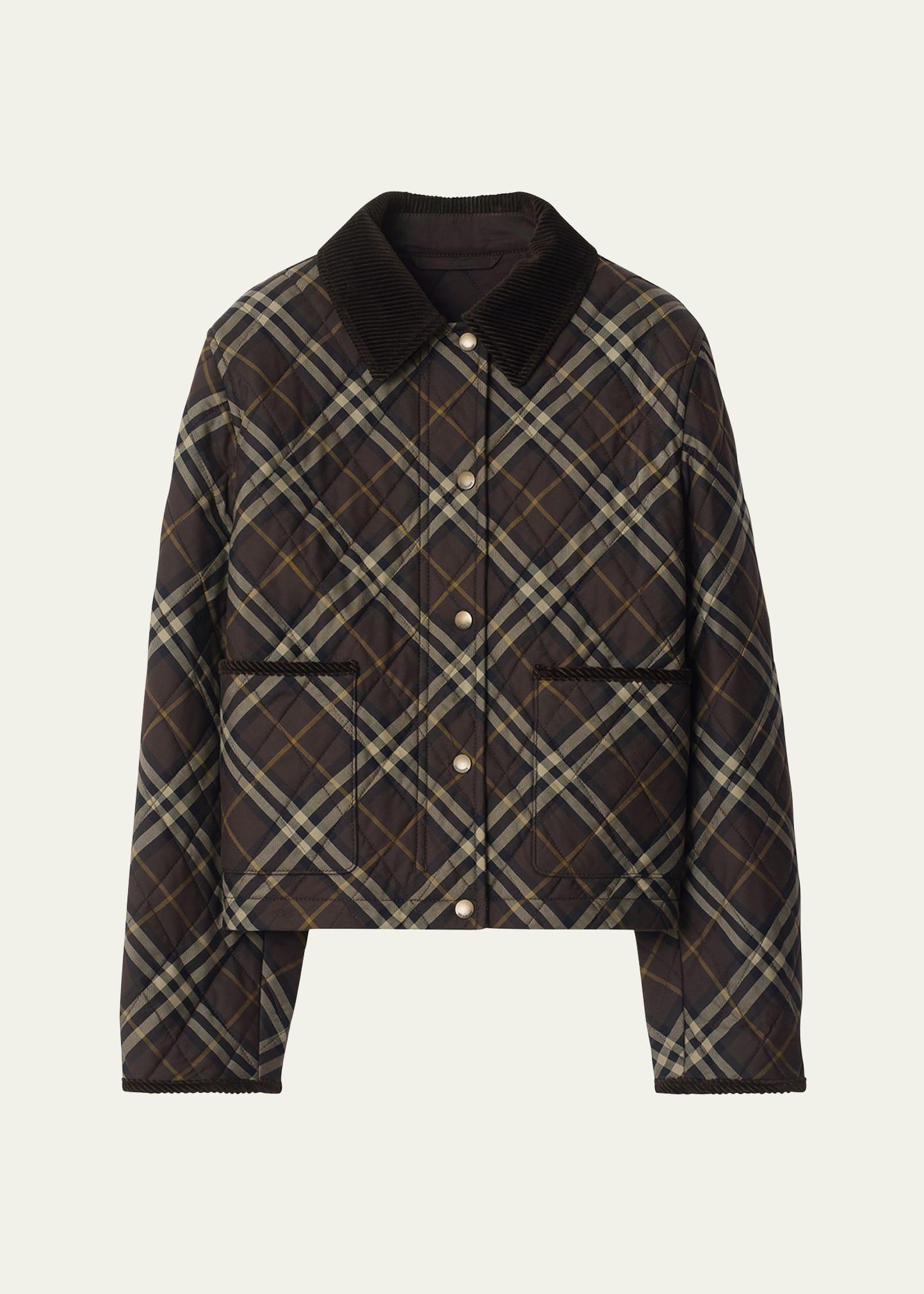 oldham check quilted barn jacket
