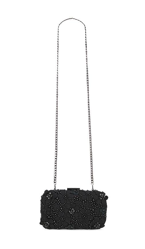 olga berg beth encrusted clutch in black.