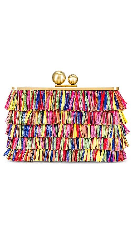 olga berg carlita carnivale clutch in red.