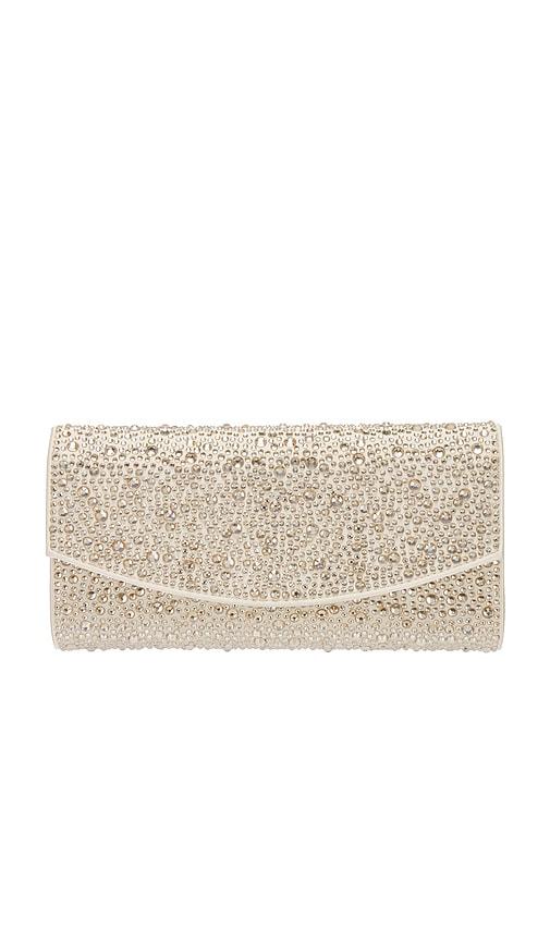olga berg emma crystal clutch in neutral.