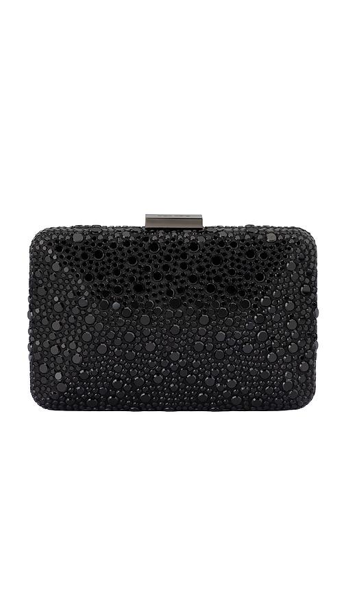olga berg harriet crystal clutch in black.