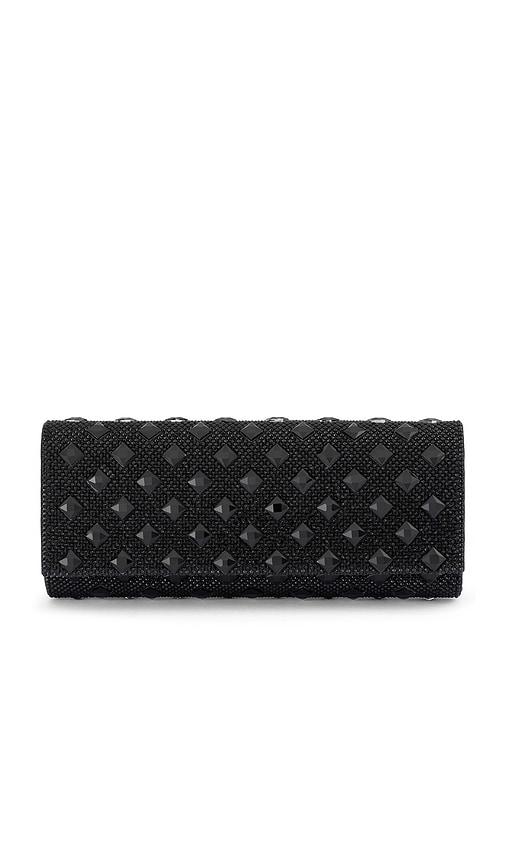 olga berg kira hotfix clutch in black.