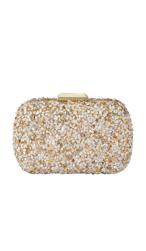olga berg savannah pebble clutch in neutral.