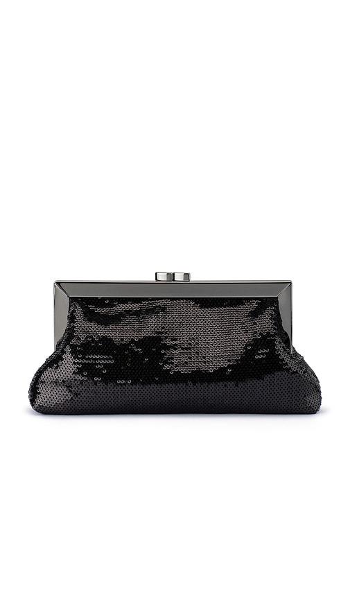 olga berg zephyr clutch in black.