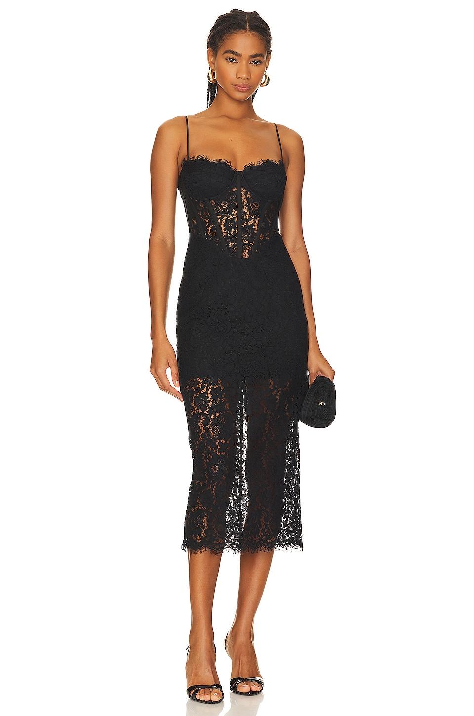 olina corset midi dress