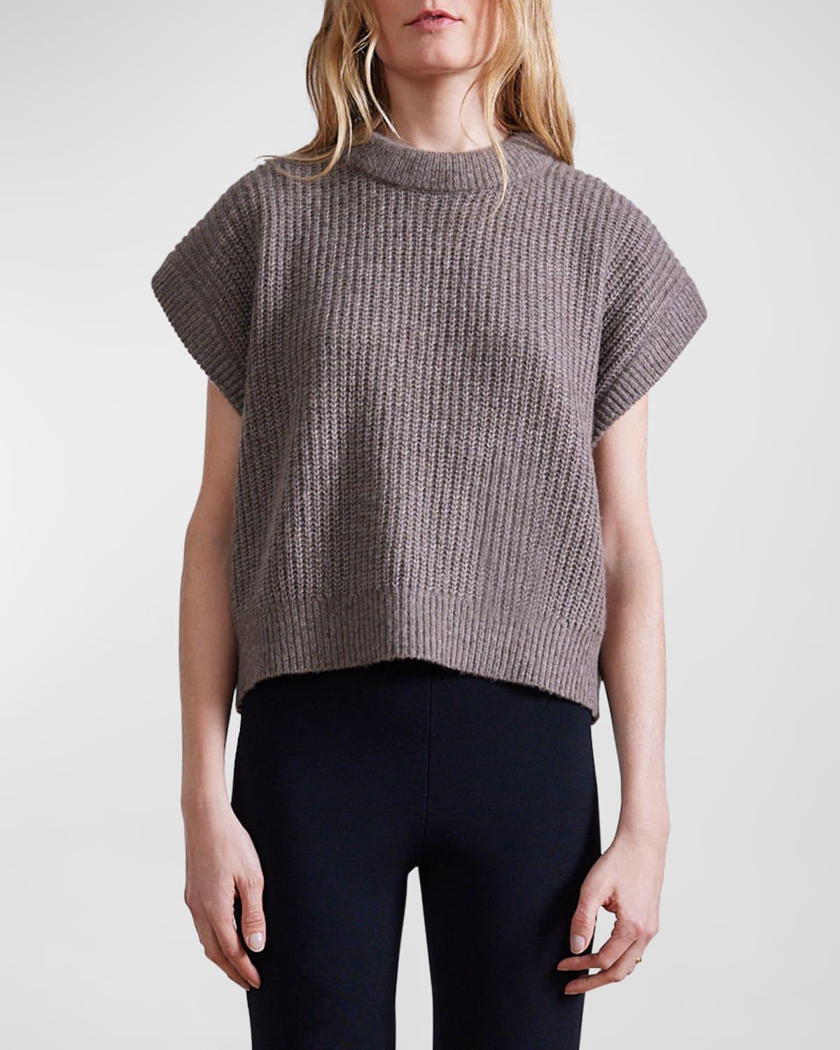 oliva ribbed cashmere-silk vest