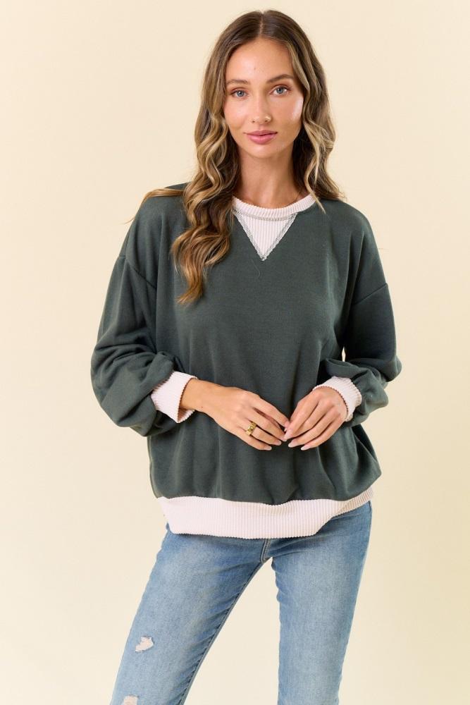 olive french terry sweatshirt