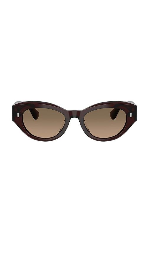 oliver peoples lerrue oval sunglasses in black.