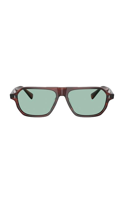 oliver peoples remment irregular sunglasses in brown.