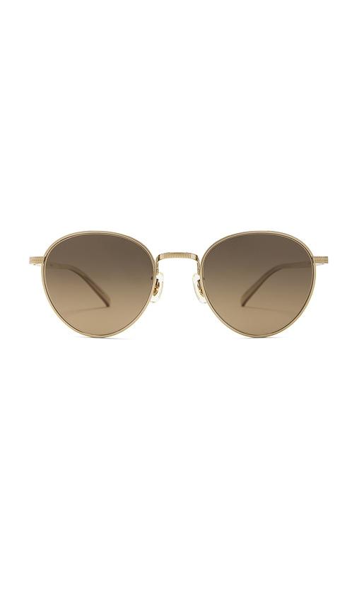 oliver peoples rhydian sunglasses in metallic gold.