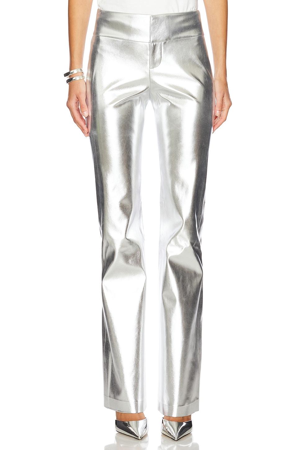 olivia faux leather fit flare pant