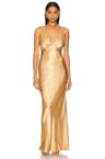 oliviera plunged cross back maxi dress