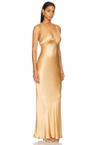 oliviera plunged cross back maxi dress
