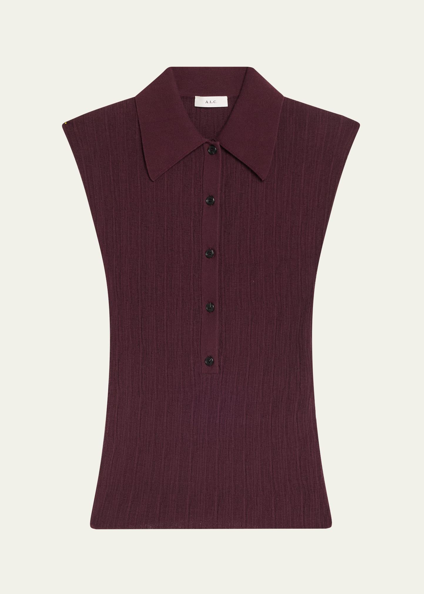 ollie sleeveless knit polo top