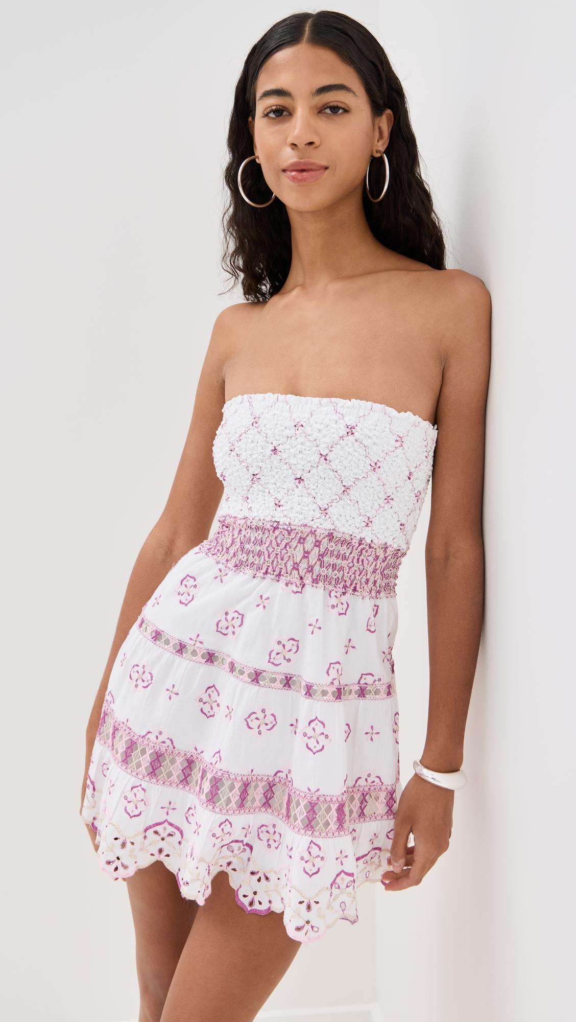 olona embroidered short dress