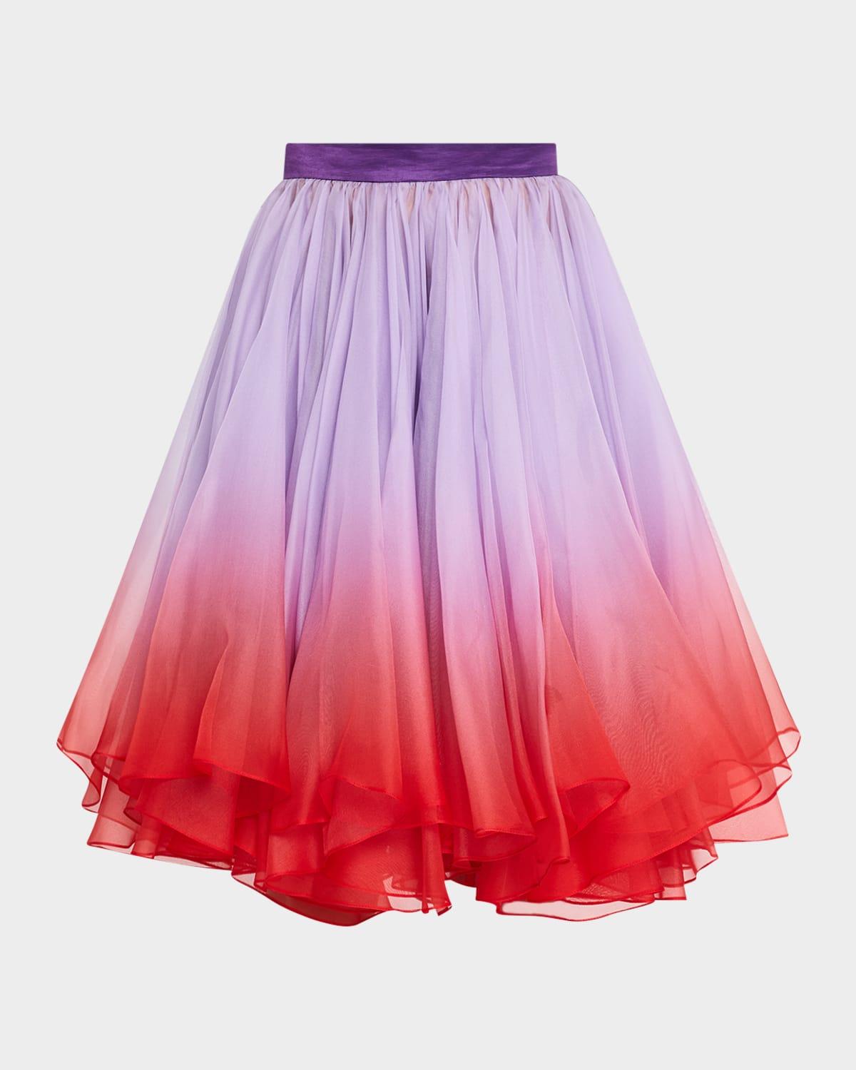 ombre flounce circle skirt