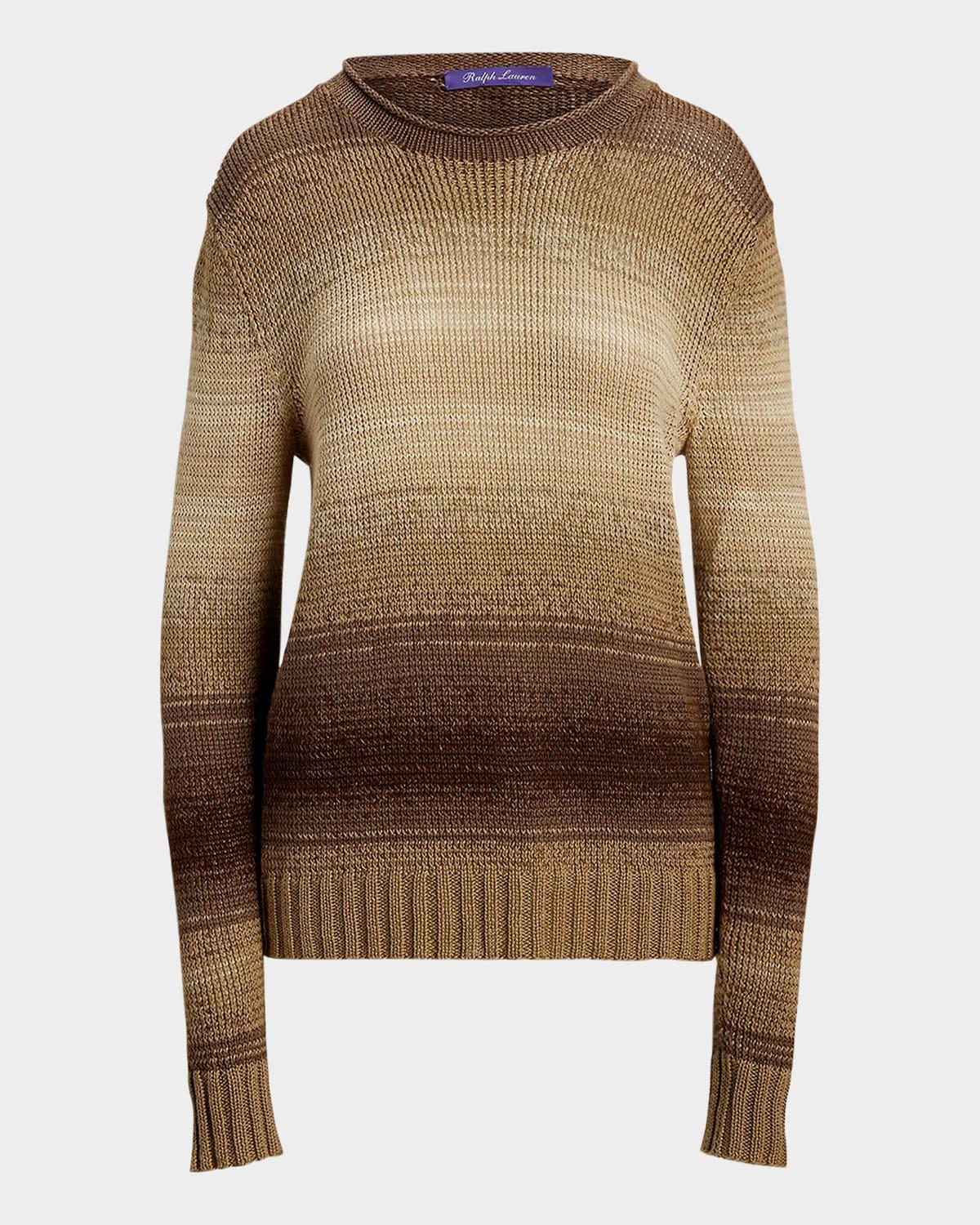 ombre linen-blend rollneck sweater