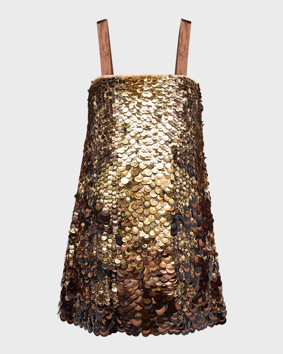 ombre paillette embroidered mini dress