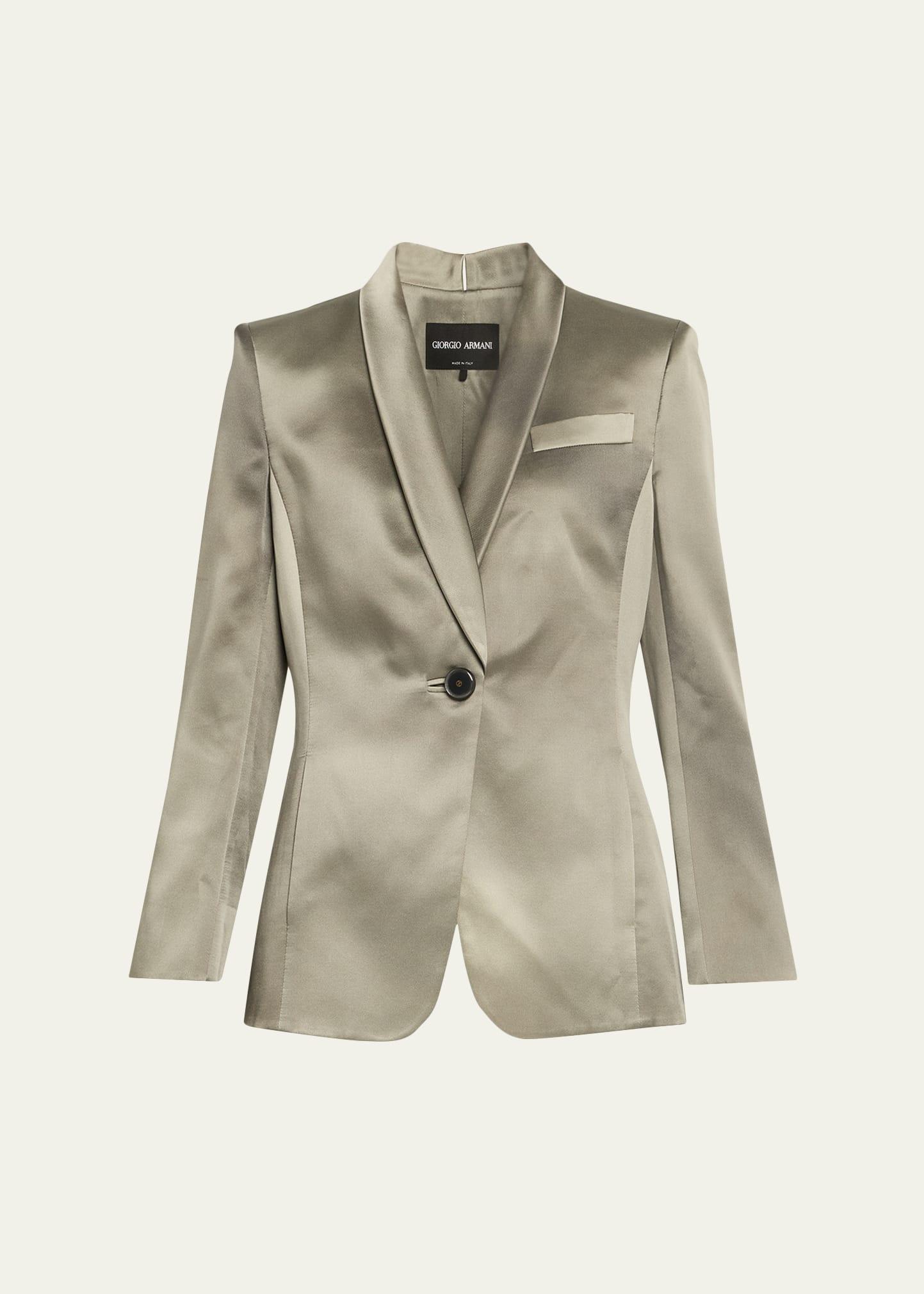 ombre satin single-breasted blazer