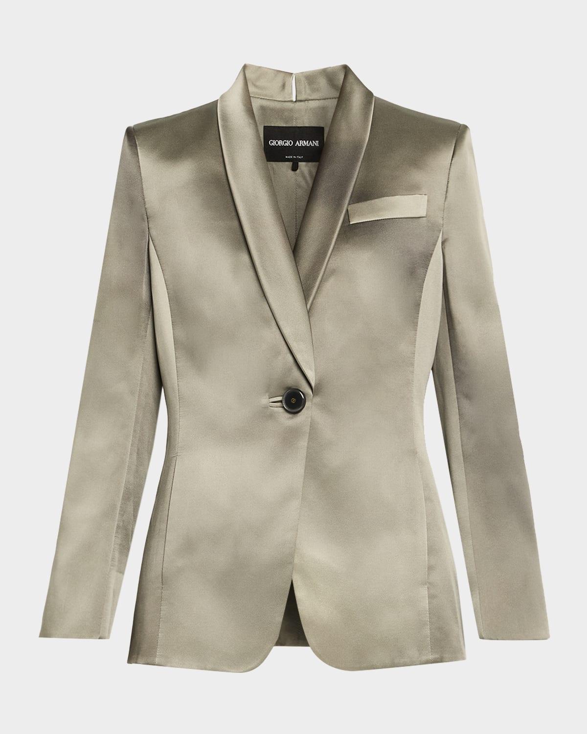 ombre satin single-breasted blazer