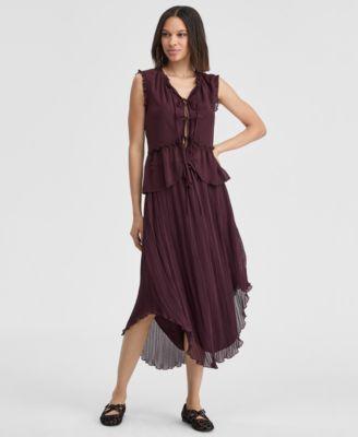 on 34th tie front top pleated skirt macys exclusive