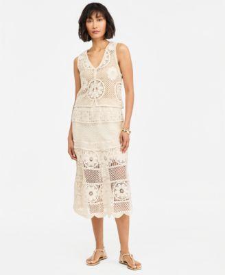 on 34th womens crochet vest top crochet midi skirt macys exclusive