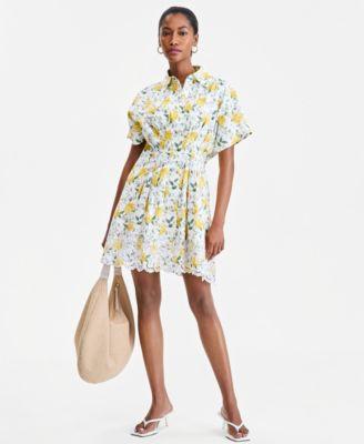on 34th womens cutwork hem mini shirtdress macys exclusive