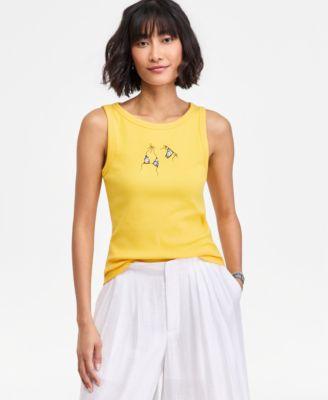 on 34th womens embroidered boatneck tank top macys exclusive