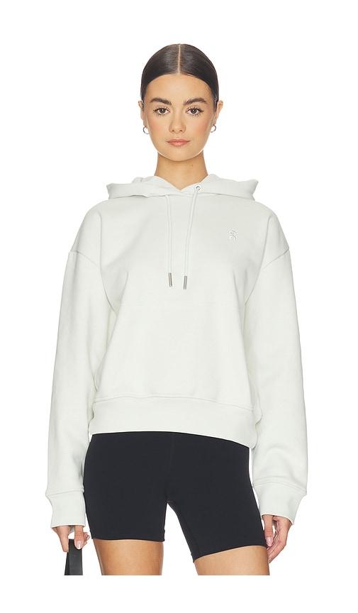 on club collective hoodie in light grey.