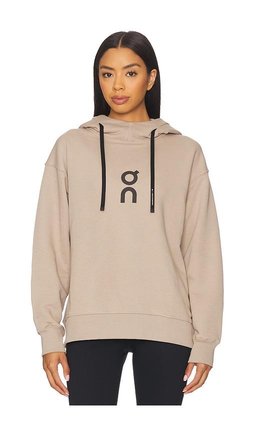 on club hoodie in beige.