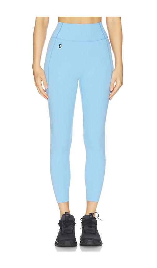 on performance legging 7/8 in baby blue.