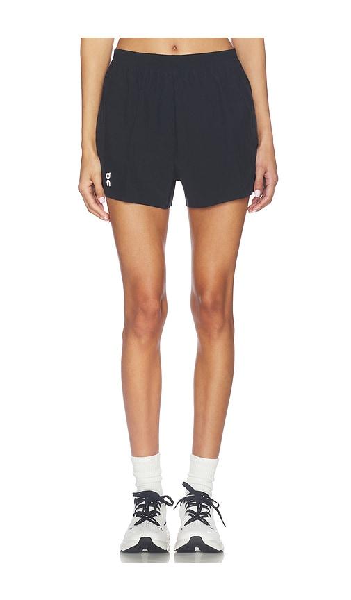 on train short in black.