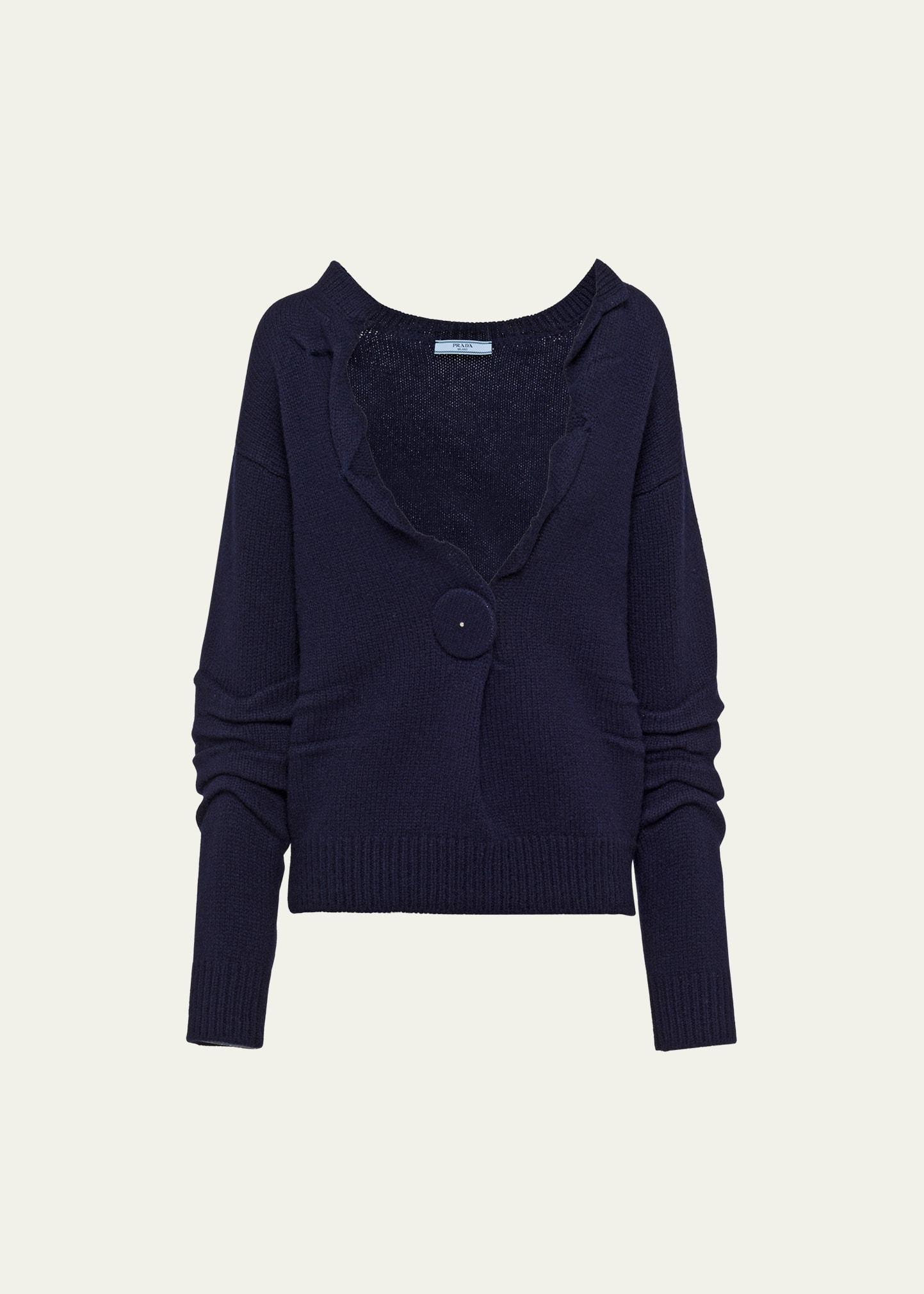 one-button wool sweater