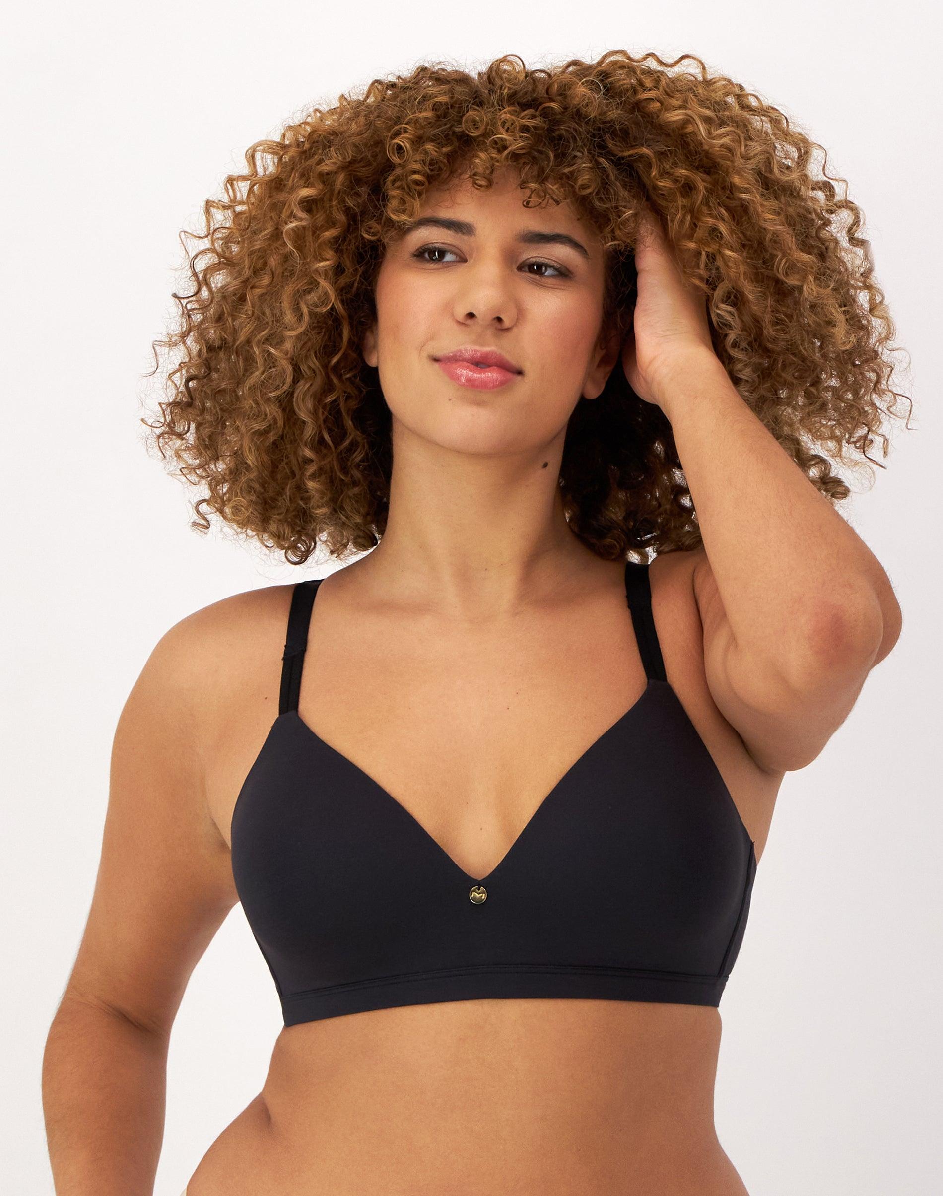 one hanes place maidenform everyday luxe wireless t-shirt bra black 34a women's