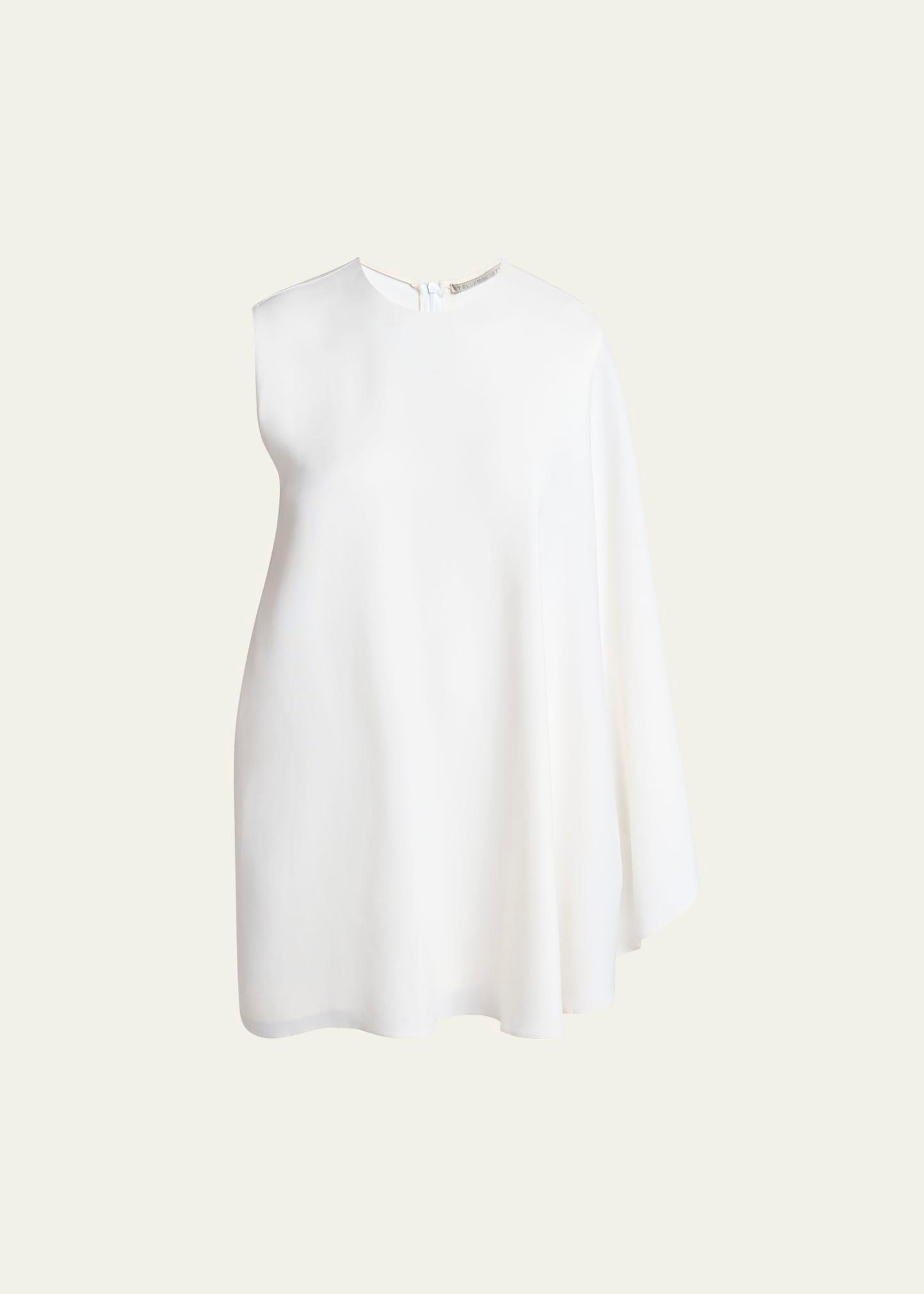 one-shoulder cape mini dress