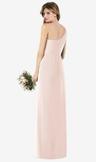 one-shoulder crepe trumpet gown with front slit