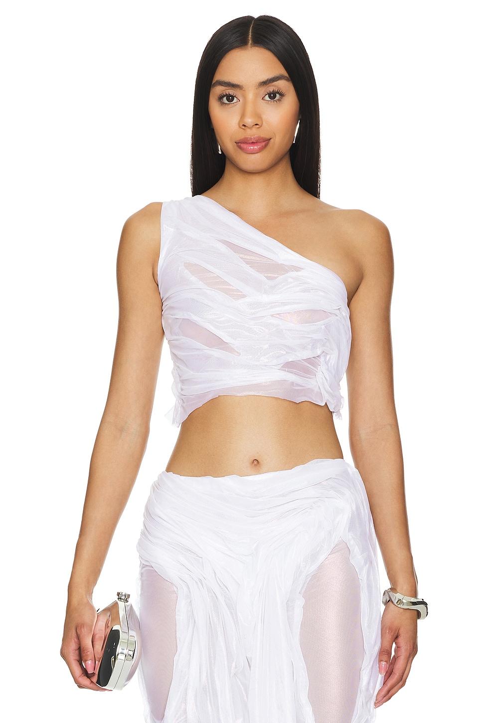 one-shoulder crop top