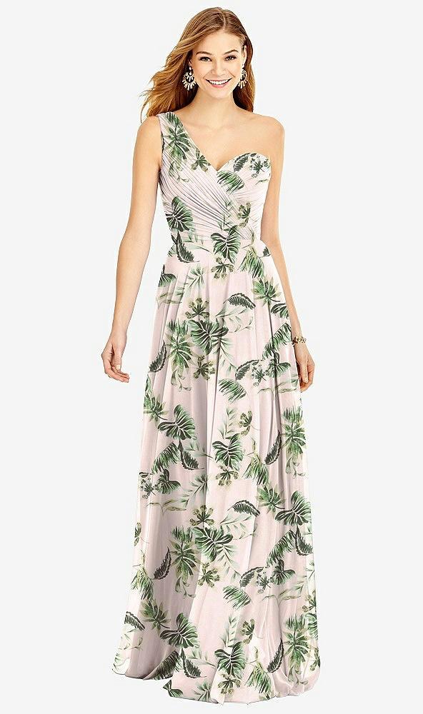 one-shoulder draped chiffon maxi dress - dani