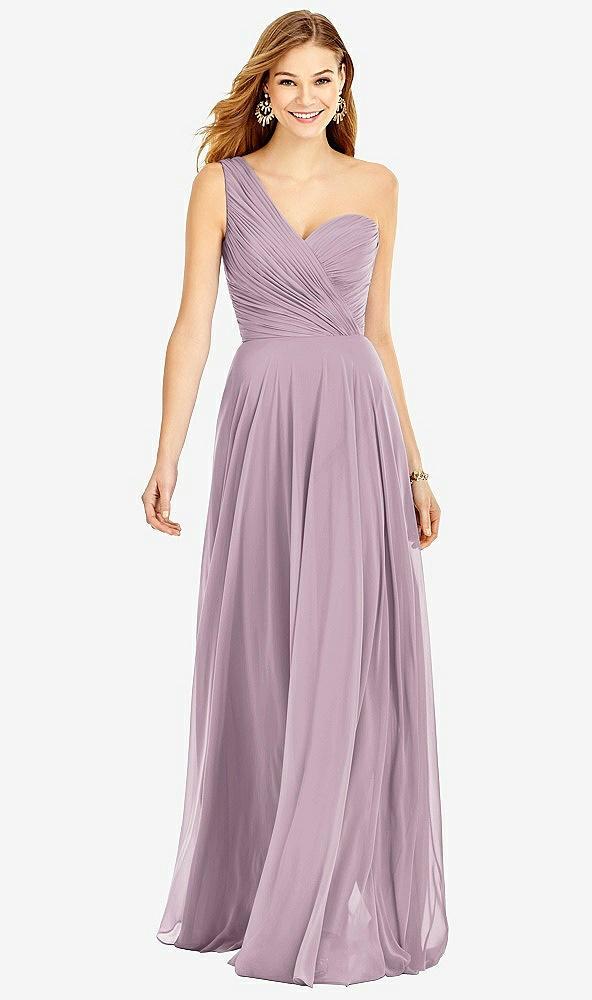 one-shoulder draped chiffon maxi dress - dani